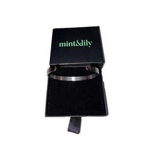 Mint & Lily "Beautiful Girl You Can Do Hard Things" Silver Cuff Bracelet - NIB